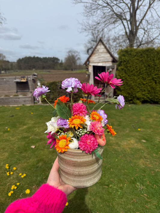 Bloemstuk incl. Vaas donker groen