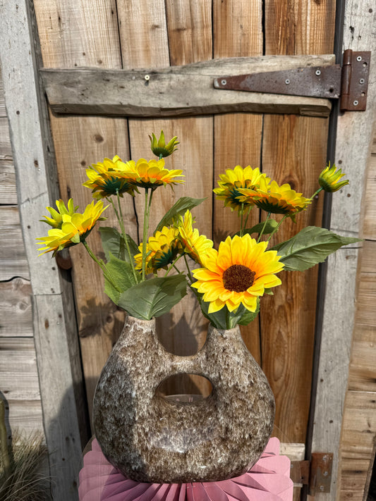 Tuit vaas met zonnenbloemen